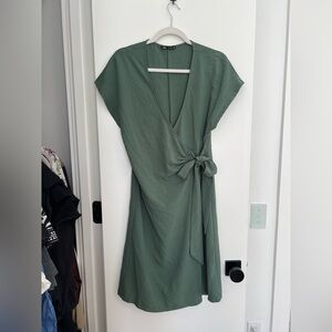 Zara Sage Green Wrap Dress